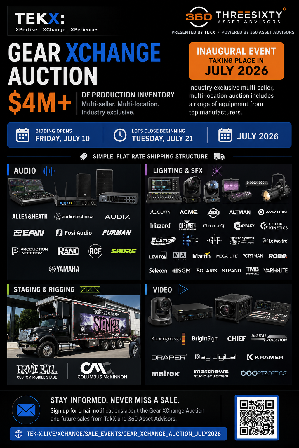 Gear XChange Auction July 2026 promotional flyer